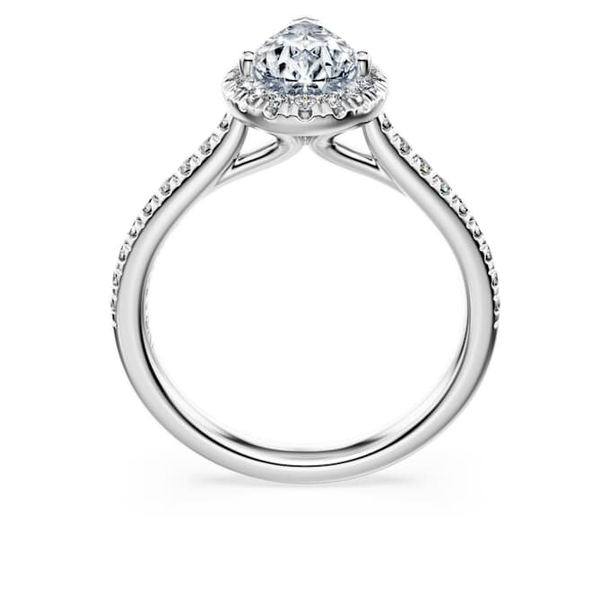 Eternity Halo solitaire-ring med laboratoriefremstillede diamanter på i alt 1,3 ct, pæreform, 14K hvidguld Eternity Halo solitaire-ring med laboratoriefremstillede diamanter på i alt 1,3 ct, pæreform, 14K hvidguld