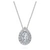 Eternity Halo Solitaire-vedhæng med laboratoriedyrkede diamanter, 1 ct i alt, pæreform, 14K hvidguld