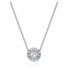 Eternity Halo solitaire-vedhæng med laboratoriefremstillede diamanter, 0,23 ct i alt, rund form, sterlingsølv
