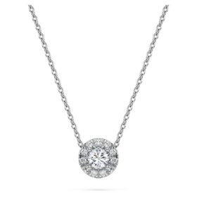 Eternity Halo solitaire-vedhæng med laboratoriefremstillede diamanter, 0,23 ct i alt, rund form, sterlingsølv Eternity Halo solitaire-vedhæng med laboratoriefremstillede diamanter, 0,23 ct i alt, rund form, sterlingsølv