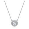 Eternity Halo solitaire-vedhæng med laboratoriefremstillede diamanter, 0,59 ct i alt, rund form, 14K hvidguld Eternity Halo solitaire-vedhæng med laboratoriefremstillede diamanter, 0,59 ct i alt, rund form, 14K hvidguld