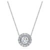 Eternity Halo Solitaire-vedhæng med laboratoriefremstillede diamanter, 1 ct i alt, rund form, 14K hvidguld