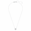 Eternity Halo Solitaire-vedhæng med laboratoriefremstillede diamanter, 1 ct i alt, rund form, 14K hvidguld