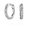 Eternity Hoop-øreringe med laboratoriefremstillede diamanter, 0,1 ct i alt, runde, små, 14K hvidguld Eternity Hoop-øreringe med laboratoriefremstillede diamanter, 0,1 ct i alt, runde, små, 14K hvidguld