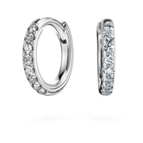 Eternity Hoop-øreringe med laboratoriefremstillede diamanter, 0,1 ct i alt, runde, små, 14K hvidguld