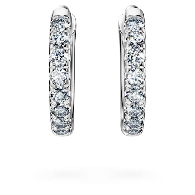 Eternity Hoop-øreringe med laboratoriefremstillede diamanter, 0,1 ct i alt, runde, små, 14K hvidguld Eternity Hoop-øreringe med laboratoriefremstillede diamanter, 0,1 ct i alt, runde, små, 14K hvidguld