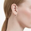 Eternity Hoop-øreringe med laboratoriefremstillede diamanter, 0,56 ct i alt, runde, sterlingsølv Eternity Hoop-øreringe med laboratoriefremstillede diamanter, 0,56 ct i alt, runde, sterlingsølv