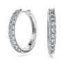 Eternity Hoop-øreringe med laboratoriefremstillede diamanter, 0,56 ct i alt, runde, sterlingsølv Eternity Hoop-øreringe med laboratoriefremstillede diamanter, 0,56 ct i alt, runde, sterlingsølv