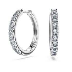 Eternity Hoop-øreringe med laboratoriefremstillede diamanter, 0,56 ct i alt, runde, sterlingsølv