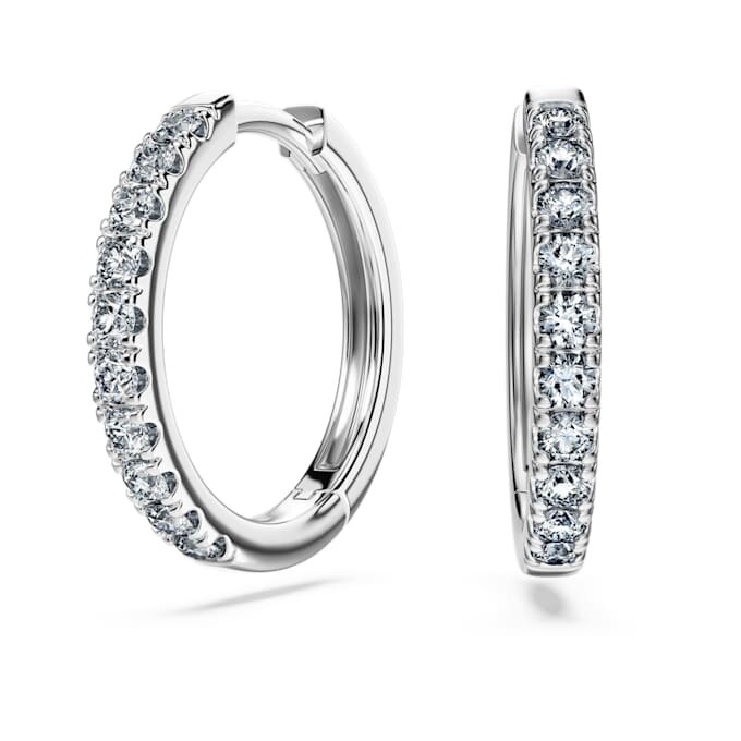 Eternity Hoop-øreringe med laboratoriefremstillede diamanter, 0,56 ct i alt, runde, sterlingsølv Eternity Hoop-øreringe med laboratoriefremstillede diamanter, 0,56 ct i alt, runde, sterlingsølv