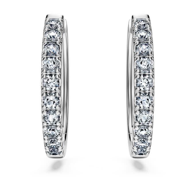 Eternity Hoop-øreringe med laboratoriefremstillede diamanter, 0,56 ct i alt, runde, sterlingsølv Eternity Hoop-øreringe med laboratoriefremstillede diamanter, 0,56 ct i alt, runde, sterlingsølv