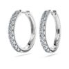 Eternity Hoop-øreringe med laboratoriefremstillede diamanter, 0,56 ct i alt, runde, sterlingsølv Eternity Hoop-øreringe med laboratoriefremstillede diamanter, 0,56 ct i alt, runde, sterlingsølv