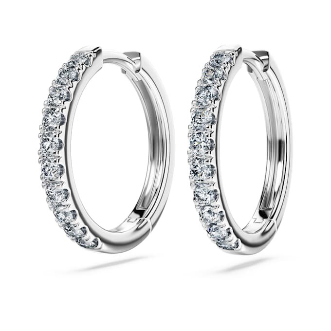 Eternity Hoop-øreringe med laboratoriefremstillede diamanter, 0,56 ct i alt, runde, sterlingsølv Eternity Hoop-øreringe med laboratoriefremstillede diamanter, 0,56 ct i alt, runde, sterlingsølv