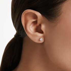 Eternity-øreringe med laboratoriedyrkede diamanter, 0,52 ct i alt, runde, sterlingsølv