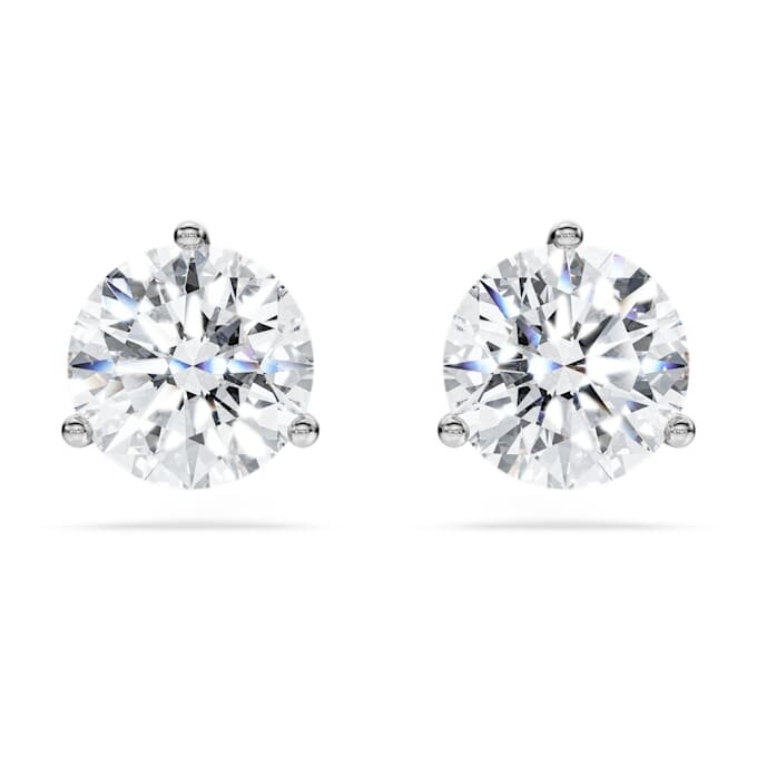 Eternity-øreringe med laboratoriedyrkede diamanter, 2,0 ct i alt, rund form, 14K hvidguld Eternity-øreringe med laboratoriedyrkede diamanter, 2,0 ct i alt, rund form, 14K hvidguld