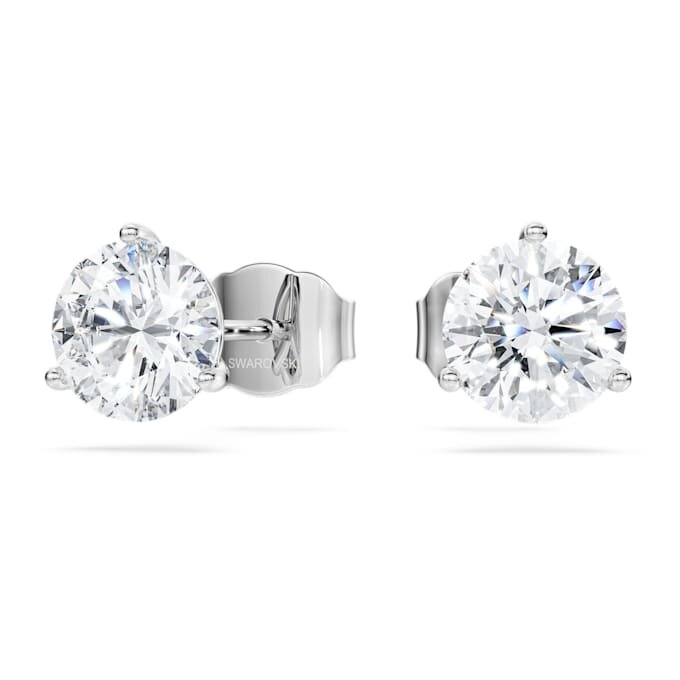 Eternity-øreringe med laboratoriedyrkede diamanter, 2,0 ct i alt, rund form, 14K hvidguld Eternity-øreringe med laboratoriedyrkede diamanter, 2,0 ct i alt, rund form, 14K hvidguld