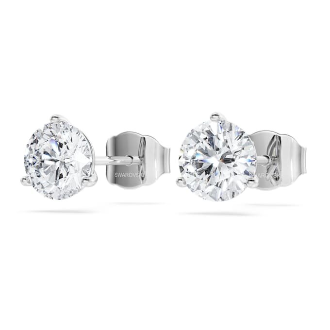 Eternity-øreringe med laboratoriedyrkede diamanter, 2,0 ct i alt, rund form, 14K hvidguld Eternity-øreringe med laboratoriedyrkede diamanter, 2,0 ct i alt, rund form, 14K hvidguld