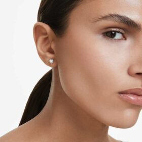 Eternity-øreringe med laboratoriefremstillede diamanter, 0,5 ct i alt, enkelt, rund form, 14K hvidguld