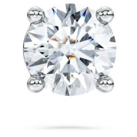 Eternity-øreringe med laboratoriefremstillede diamanter, 0,5 ct i alt, enkelt, rund form, 14K hvidguld