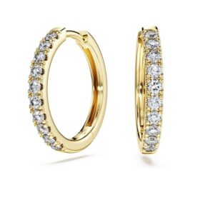 Eternity-øreringe med laboratoriefremstillede diamanter, 0,5 ct i alt, runde, 14K gult guld Eternity-øreringe med laboratoriefremstillede diamanter, 0,5 ct i alt, runde, 14K gult guld