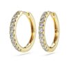 Eternity-øreringe med laboratoriefremstillede diamanter, 0,5 ct i alt, runde, 14K gult guld Eternity-øreringe med laboratoriefremstillede diamanter, 0,5 ct i alt, runde, 14K gult guld