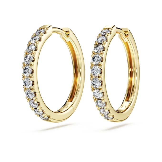 Eternity-øreringe med laboratoriefremstillede diamanter, 0,5 ct i alt, runde, 14K gult guld Eternity-øreringe med laboratoriefremstillede diamanter, 0,5 ct i alt, runde, 14K gult guld
