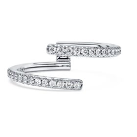 Eternity-ring med åben ring, laboratoriefremstillede diamanter 0,2 ct i alt, rund form, 14K hvidguld Eternity-ring med åben ring, laboratoriefremstillede diamanter 0,2 ct i alt, rund form, 14K hvidguld