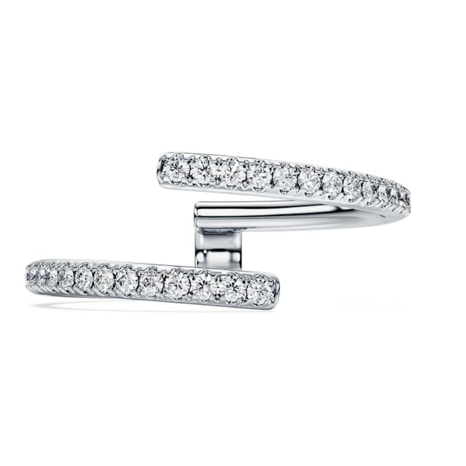 Eternity-ring med åben ring, laboratoriefremstillede diamanter 0,2 ct i alt, rund form, 14K hvidguld Eternity-ring med åben ring, laboratoriefremstillede diamanter 0,2 ct i alt, rund form, 14K hvidguld