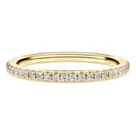 Eternity-ring med laboratoriefremstillede diamanter, 0,2 ct i alt, rund form, 14K gult guld Eternity-ring med laboratoriefremstillede diamanter, 0,2 ct i alt, rund form, 14K gult guld