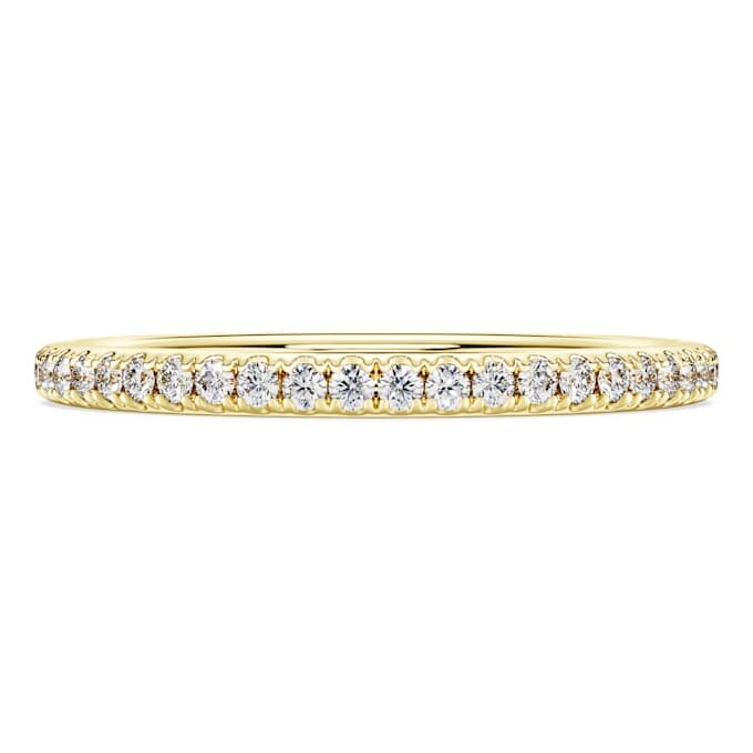 Eternity-ring med laboratoriefremstillede diamanter, 0,2 ct i alt, rund form, 14K gult guld Eternity-ring med laboratoriefremstillede diamanter, 0,2 ct i alt, rund form, 14K gult guld