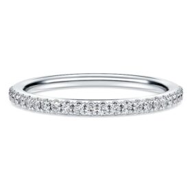 Eternity-ring med laboratoriefremstillede diamanter, 0,2 ct i alt, rund form, 14K hvidguld Eternity-ring med laboratoriefremstillede diamanter, 0,2 ct i alt, rund form, 14K hvidguld