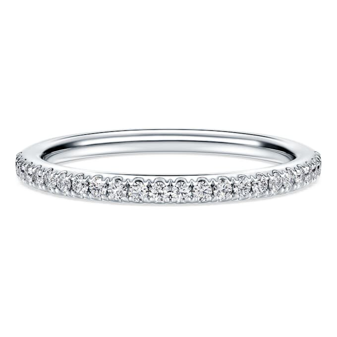 Eternity-ring med laboratoriefremstillede diamanter, 0,2 ct i alt, rund form, 14K hvidguld Eternity-ring med laboratoriefremstillede diamanter, 0,2 ct i alt, rund form, 14K hvidguld