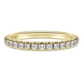 Eternity-ring med laboratoriefremstillede diamanter, 0,4 ct i alt, rund form, 14K gult guld Eternity-ring med laboratoriefremstillede diamanter, 0,4 ct i alt, rund form, 14K gult guld
