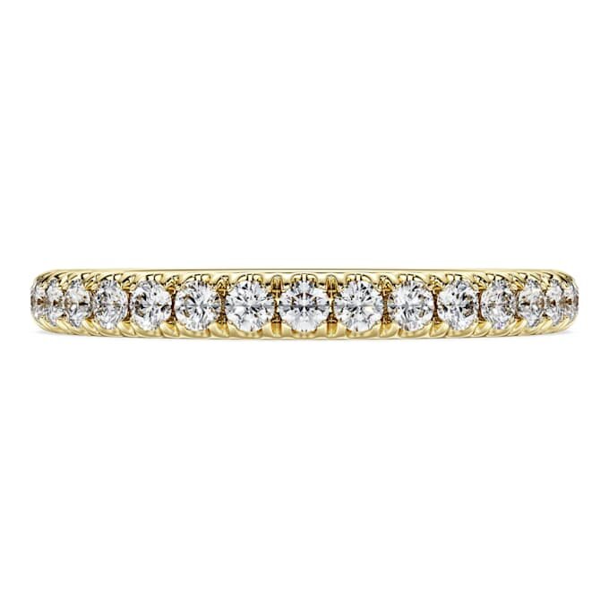 Eternity-ring med laboratoriefremstillede diamanter, 0,4 ct i alt, rund form, 14K gult guld Eternity-ring med laboratoriefremstillede diamanter, 0,4 ct i alt, rund form, 14K gult guld
