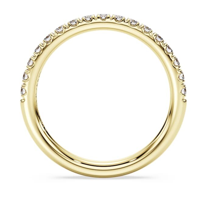 Eternity-ring med laboratoriefremstillede diamanter, 0,4 ct i alt, rund form, 14K gult guld Eternity-ring med laboratoriefremstillede diamanter, 0,4 ct i alt, rund form, 14K gult guld