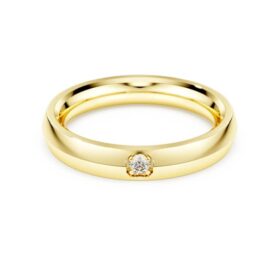 Eternity-ring med laboratoriefremstillede diamanter på i alt 0,05 ct, rund form, 14K gult guld Eternity-ring med laboratoriefremstillede diamanter på i alt 0,05 ct, rund form, 14K gult guld