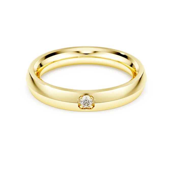 Eternity-ring med laboratoriefremstillede diamanter på i alt 0,05 ct, rund form, 14K gult guld Eternity-ring med laboratoriefremstillede diamanter på i alt 0,05 ct, rund form, 14K gult guld