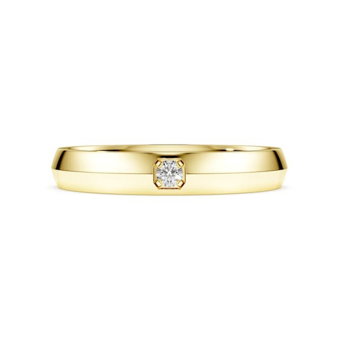 Eternity-ring med laboratoriefremstillede diamanter på i alt 0,05 ct, rund form, 14K gult guld Eternity-ring med laboratoriefremstillede diamanter på i alt 0,05 ct, rund form, 14K gult guld