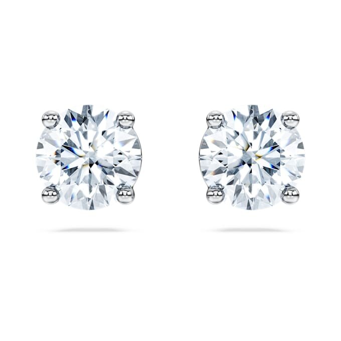 Eternity Solitaire-øreringe med laboratoriedyrkede diamanter, 2 ct i alt, rund form, 14K hvidguld Eternity Solitaire-øreringe med laboratoriedyrkede diamanter, 2 ct i alt, rund form, 14K hvidguld