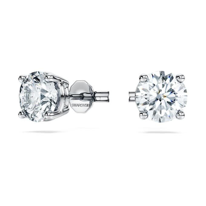 Eternity Solitaire-øreringe med laboratoriedyrkede diamanter, 2 ct i alt, rund form, 14K hvidguld Eternity Solitaire-øreringe med laboratoriedyrkede diamanter, 2 ct i alt, rund form, 14K hvidguld
