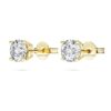 Eternity solitaire øreringe med laboratoriefremstillede diamanter, 1 ct i alt, rund form, 14K gult guld Eternity solitaire øreringe med laboratoriefremstillede diamanter, 1 ct i alt, rund form, 14K gult guld