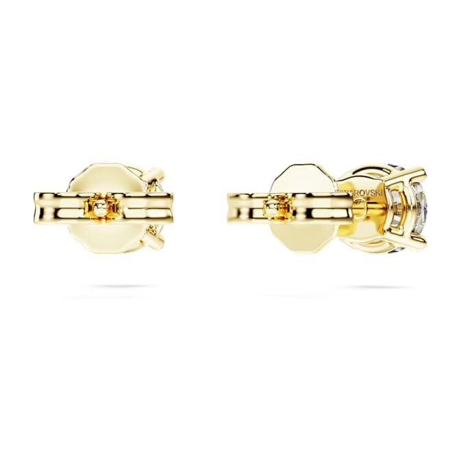 Eternity solitaire øreringe med laboratoriefremstillede diamanter, 1 ct i alt, rund form, 14K gult guld Eternity solitaire øreringe med laboratoriefremstillede diamanter, 1 ct i alt, rund form, 14K gult guld