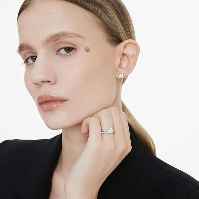 Eternity-ring med laboratoriefremstillede diamanter, 0,4 ct i alt, rund form, sterlingsølv Eternity-ring med laboratoriefremstillede diamanter, 0,4 ct i alt, rund form, sterlingsølv