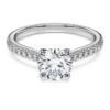 Eternity-solitaire-ring med laboratoriefremstillede diamanter, 1,2 ct i alt, rund form, 14K hvidguld Eternity-solitaire-ring med laboratoriefremstillede diamanter, 1,2 ct i alt, rund form, 14K hvidguld