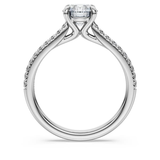 Eternity-solitaire-ring med laboratoriefremstillede diamanter, 1,2 ct i alt, rund form, 14K hvidguld Eternity-solitaire-ring med laboratoriefremstillede diamanter, 1,2 ct i alt, rund form, 14K hvidguld