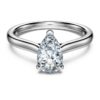 Eternity-solitaire-ring med laboratoriefremstillede diamanter, 1 ct i alt, pæreform, 14K hvidguld Eternity-solitaire-ring med laboratoriefremstillede diamanter, 1 ct i alt, pæreform, 14K hvidguld
