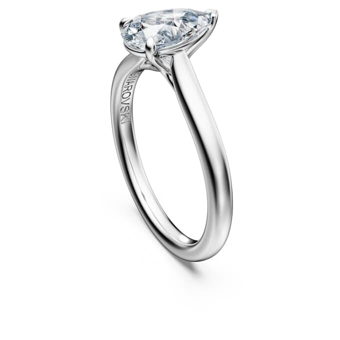 Eternity-solitaire-ring med laboratoriefremstillede diamanter, 1 ct i alt, pæreform, 14K hvidguld Eternity-solitaire-ring med laboratoriefremstillede diamanter, 1 ct i alt, pæreform, 14K hvidguld