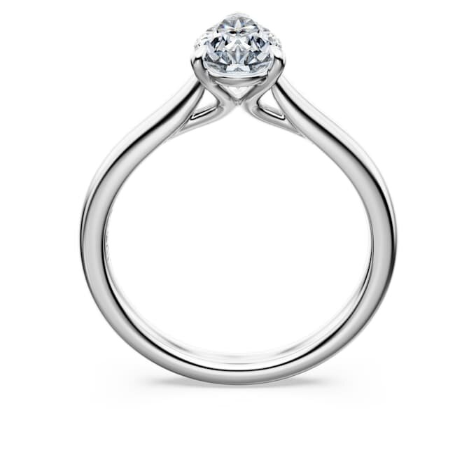 Eternity-solitaire-ring med laboratoriefremstillede diamanter, 1 ct i alt, pæreform, 14K hvidguld Eternity-solitaire-ring med laboratoriefremstillede diamanter, 1 ct i alt, pæreform, 14K hvidguld