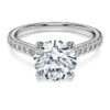 Eternity-solitaire-ring med laboratoriefremstillede diamanter, 2,2 ct i alt, rund form, 14K hvidguld Eternity-solitaire-ring med laboratoriefremstillede diamanter, 2,2 ct i alt, rund form, 14K hvidguld