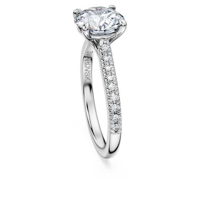 Eternity-solitaire-ring med laboratoriefremstillede diamanter, 2,2 ct i alt, rund form, 14K hvidguld Eternity-solitaire-ring med laboratoriefremstillede diamanter, 2,2 ct i alt, rund form, 14K hvidguld